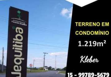 Vendo lindo terreno de esquina com 1.219m² no cond. fazenda jequitibá - sorocaba - sp