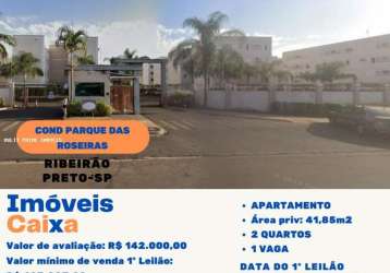 Apartamento para venda em ribeirão preto, ipiranga, 2 dormitórios, 1 banheiro, 1 vaga