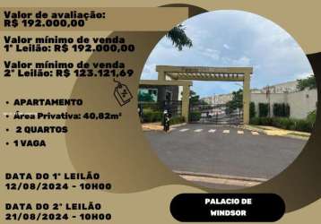 Apartamento para venda em ribeirão preto, reserva real, 2 dormitórios, 1 banheiro, 1 vaga