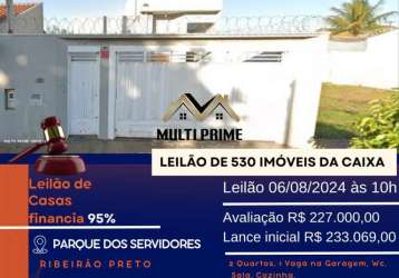 Casa para venda em ribeirão preto, residencial parque dos servidores, 2 dormitórios, 1 banheiro, 1 vaga