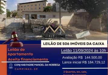 Apartamento para venda em campinas, jardim garcía, 2 dormitórios, 1 banheiro, 2 vagas