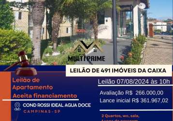 Apartamento para venda em campinas, vila marieta, 2 dormitórios, 1 banheiro, 1 vaga