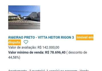 Apartamento para venda em ribeirão preto, jardim heitor rigon, 2 dormitórios, 1 banheiro, 1 vaga