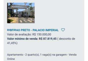 Apartamento para venda em ribeirão preto, reserva real, 2 dormitórios, 1 banheiro, 1 vaga