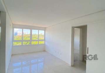 Apartamento novo para comprar com linda vista para o jardim botânico, com 53m² privativos, 1 dormitório, living com piso porcelanato, cozinha americana com churrasqueira, sanca em gesso pronta com esp