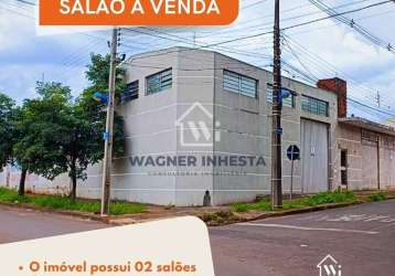 Atenção investidor**barracão à venda, com 2 salões, com estrutura pra construir sobrado, estuda per