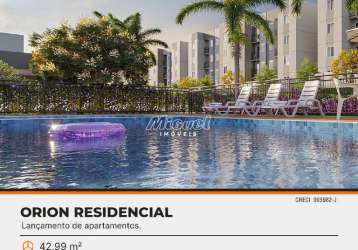 Apartamento, à venda, 2 quartos, orion residencial, campestre - piracicaba