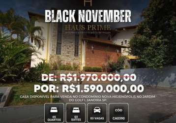 Casa de condomínio para venda e aluguel em jardim do golf i de 560.00m² com 5 quartos, 3 suites e 3 garagens