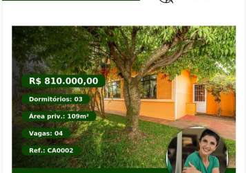 Casa para venda em novo mundo de 109.00m² com 3 quartos e 4 garagens