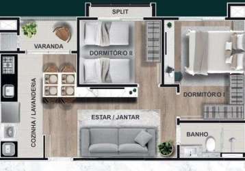 Apartamento para venda em capão raso de 48.00m² com 2 quartos e 1 garagem