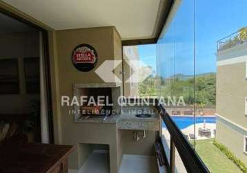 Apartamento à venda, 2 quartos (1 suíte), sacada com churrasqueira e vista mar, 2 vagas, novo campeche, florianópolis - sc