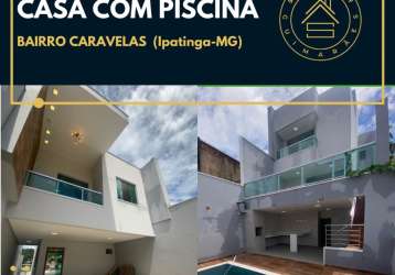 Casa com piscina bairro caravelas  (ipatinga-mg)