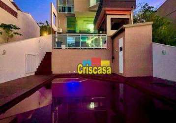 Casa com 3 dormitórios à venda, 260 m² por r$ 1.050.000,00 - lagoa - macaé/rj