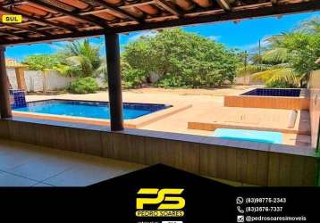 Casa com 1 dormitório à venda por r$ 380.000,00 - jacumã - conde/pb