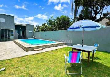 Casa com piscina, 2 dormitórios à venda, 62 m² por r$ 298.000 - coroados - guaratuba/pr