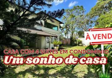 Casa em condomínio fechado com 4 quartos à venda na rodovia teresópolis-itaipava, quebra frascos, teresópolis, 303 m2 por r$ 1.390.000