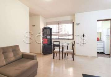 Flat em moema com 2 dormitórios, 2 vagas e 50m², disponível para locação.