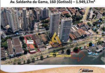 Terreno para alugar, 1949 m² por r$ 74.269,00/mês - ponta da praia - santos/sp