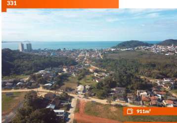 Terreno de 911,88m² em bairro promissor aprox. 1000m do mar em penha - sc. ref. 331