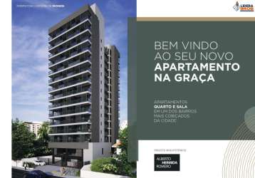 Apartamento residencial para venda no condomínio house graça, salvador 1 quarto, 1 sala, 1 banheiro, 1 vaga 23,15 m² área total.