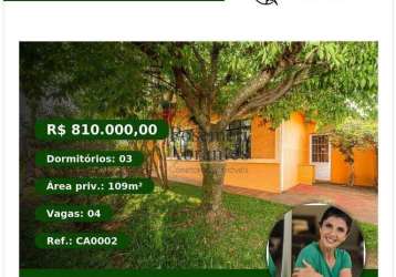 Casa térrea com amplo terreno - novo mundo   r$ 810.000,00