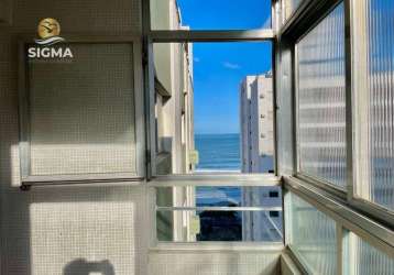 Vista mar - apartamento com 2 dormitórios à venda, 105 m² por r$ 700.000 - pitangueiras - guarujá/sp