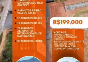 Terreno à venda, 300 m² por r$ 199.900 - vila nova - luiz alves/sc