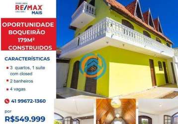 Sobrado com 3 quartos, 179 m² por r$ 590.000 - boqueirão - curitiba/pr