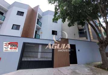 Cobertura com 2 dormitórios à venda, 50 m²+50m²  por r$ 415.000 - vila helena - santo andré/sp