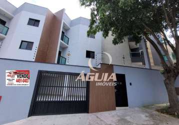 Cobertura com 2 dormitórios à venda, 52 m²+52m² por r$ 425.000 - vila helena - santo andré/sp