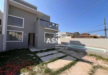 Casa com 3 dormitórios independetnte com total infraestrutura à venda, 100 m² por r$ 560.000 - village rio das ostras - rio das ostras/rj