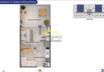 Apartamento com área privativa à venda, 1 quarto, nova suíssa - belo horizonte/mg