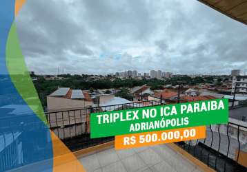 Triplex c/ 5qts/1st e varanda - ica paraíba