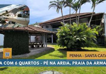 Casa com 6 quartos - pé na areia, praia da armação, penha