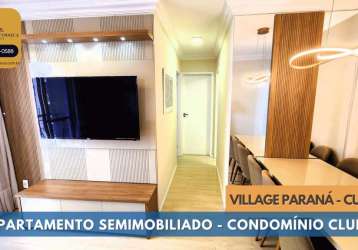 Apartamento com closet, decorado, no 5° andar village paraná