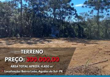 Terreno à venda em agudos do sul/pr