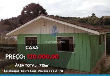 Casa à venda no bairro leão - agudos do sul/pr