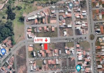 Terreno à venda na avenida cristal, residencial vale do araguaia, goiânia por r$ 285.000