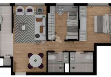 Crédito real vende apartamento de 2 dormitório no bairro jardim europa