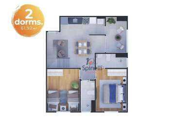 Apartamento no litoral 2 dormitórios e 1 suíte  à venda, 61 m² por r$ 331.200 - martim de sá - caraguatatuba/sp