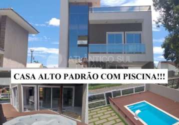 Casa com 03 suítes e piscina, atami, pontal do parana - pr. ref. 5257r