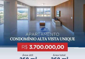 Apartamento com 4 dormitórios à venda, 268 m² por r$ 3.700.000,00 - anhangabaú - jundiaí/sp