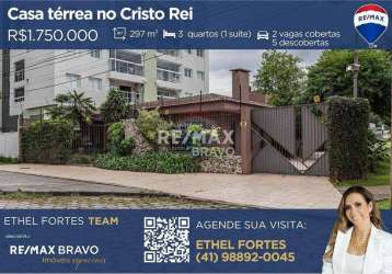 Casa térrea no cristo rei com 297 m2, 3 quartos (1 suíte)