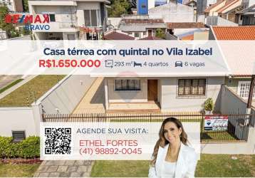 Casa térrea com quintal e edícula no vila izabel com 293 m² uteis