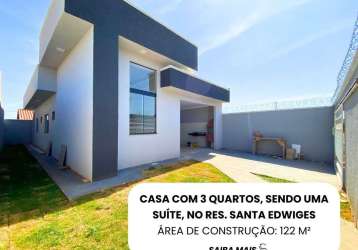 Casa com 3 quartos e 2 banheiros à venda, 122 m² por r$ 370.000 - senador canedo