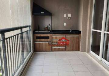 Apartamento com 3 dormitórios para alugar, 106 m² por r$ 7.280,00/mês - jardim flor da montanha - guarulhos/sp