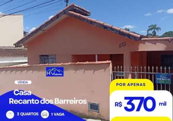 Casa à venda no bairro recanto dos barreiros - pouso alegre/mg