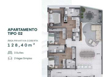 Apartamento com 3 quartos  à venda, 128.40 m2 por r$1616278.00  - agua verde - curitiba/pr