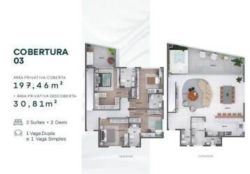 Cobertura com 4 quartos  à venda, 228.27 m2 por r$3452213.00  - agua verde - curitiba/pr