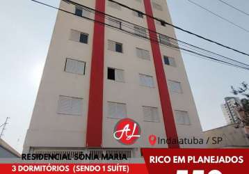 Residencial sonia maria - apartamento com 3 dormitórios - cidade nova - indaiatuba - sp!